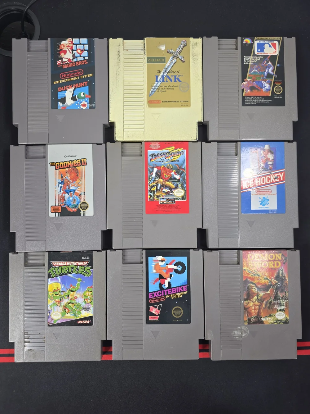 Classic Gray Retro NES Game Cartridge Collection - Gray